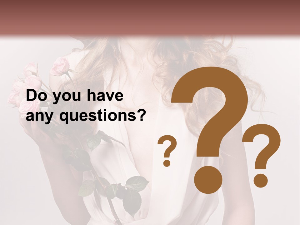 A Beautiful Woman Holding A Rose In Her Hand PowerPoint Template