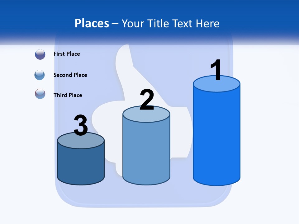 A Thumbs Up Sign On A Blue Button PowerPoint Template