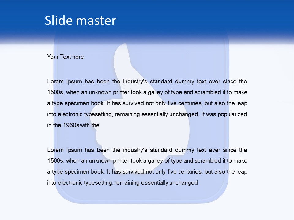 A Thumbs Up Sign On A Blue Button PowerPoint Template