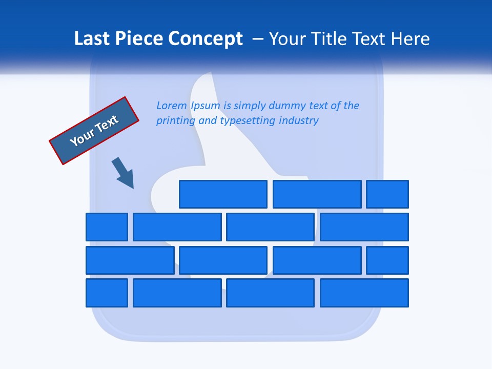 A Thumbs Up Sign On A Blue Button PowerPoint Template