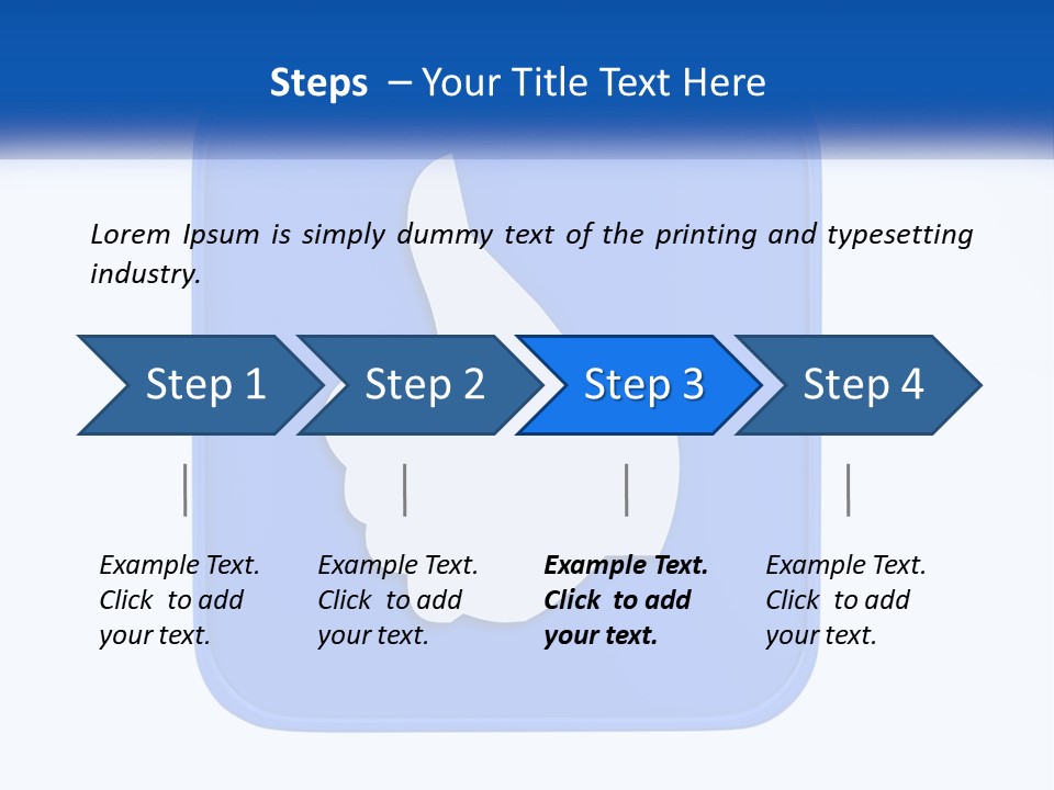 A Thumbs Up Sign On A Blue Button PowerPoint Template