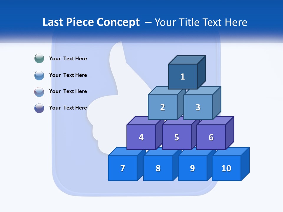 A Thumbs Up Sign On A Blue Button PowerPoint Template