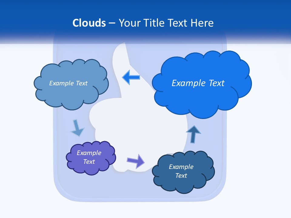 A Thumbs Up Sign On A Blue Button PowerPoint Template