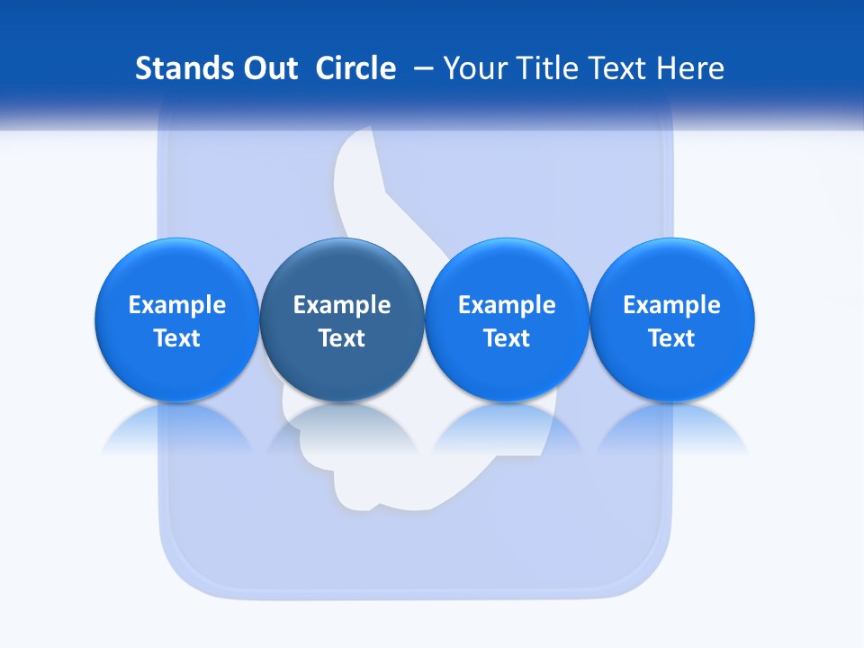 A Thumbs Up Sign On A Blue Button PowerPoint Template