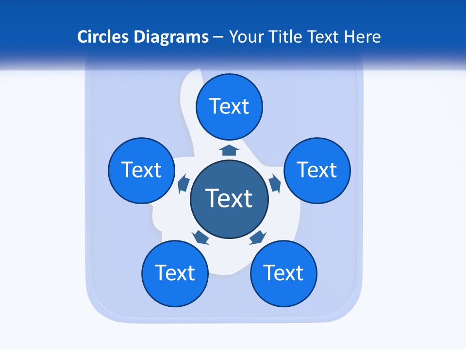 A Thumbs Up Sign On A Blue Button PowerPoint Template
