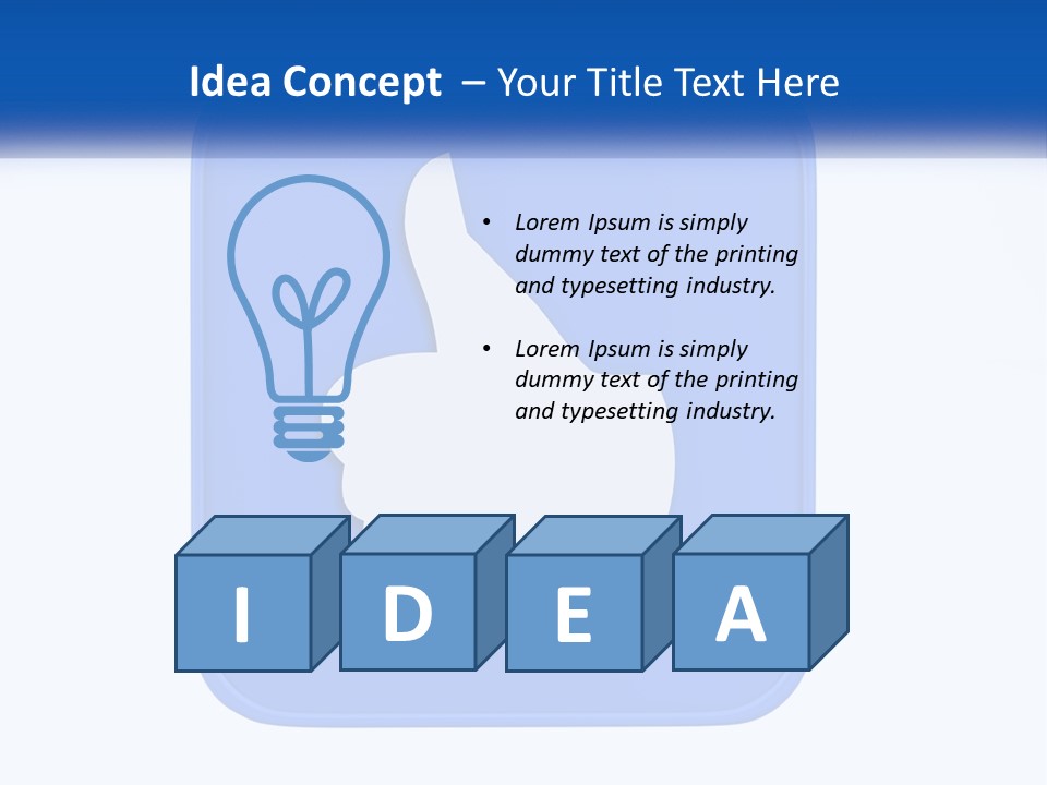 A Thumbs Up Sign On A Blue Button PowerPoint Template