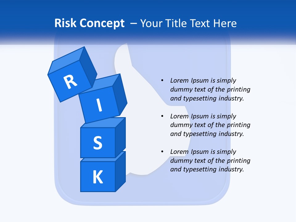 A Thumbs Up Sign On A Blue Button PowerPoint Template