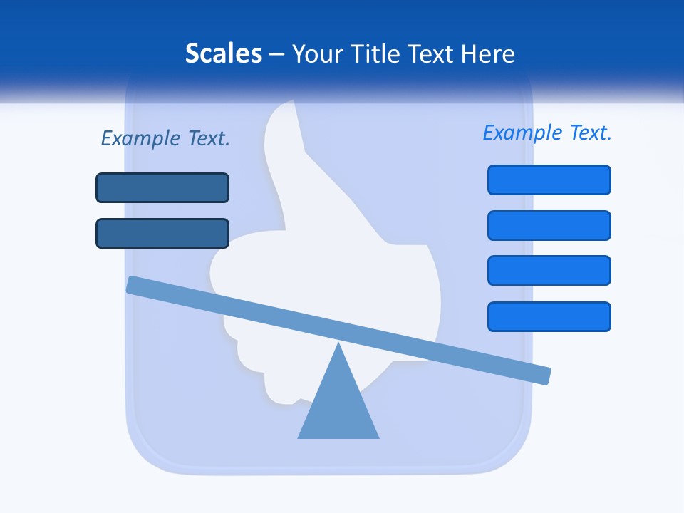 A Thumbs Up Sign On A Blue Button PowerPoint Template