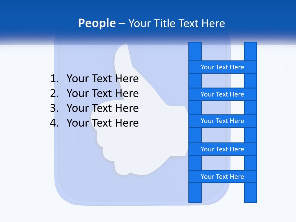 A Thumbs Up Sign On A Blue Button PowerPoint Template