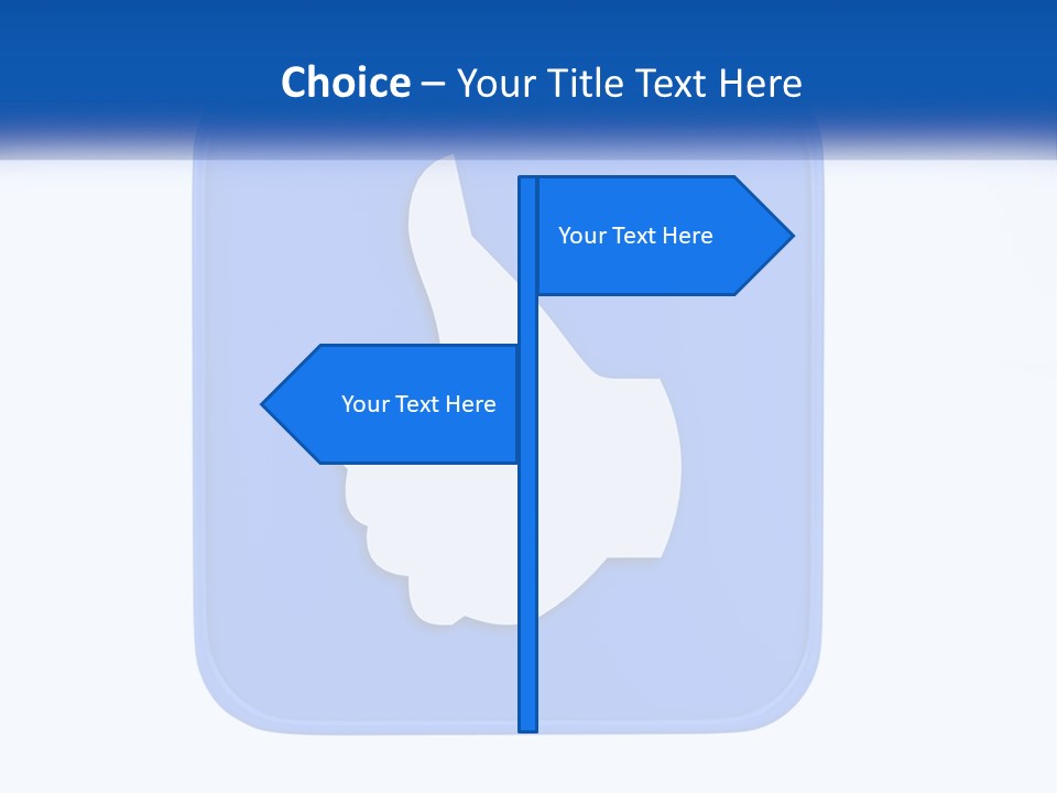 A Thumbs Up Sign On A Blue Button PowerPoint Template