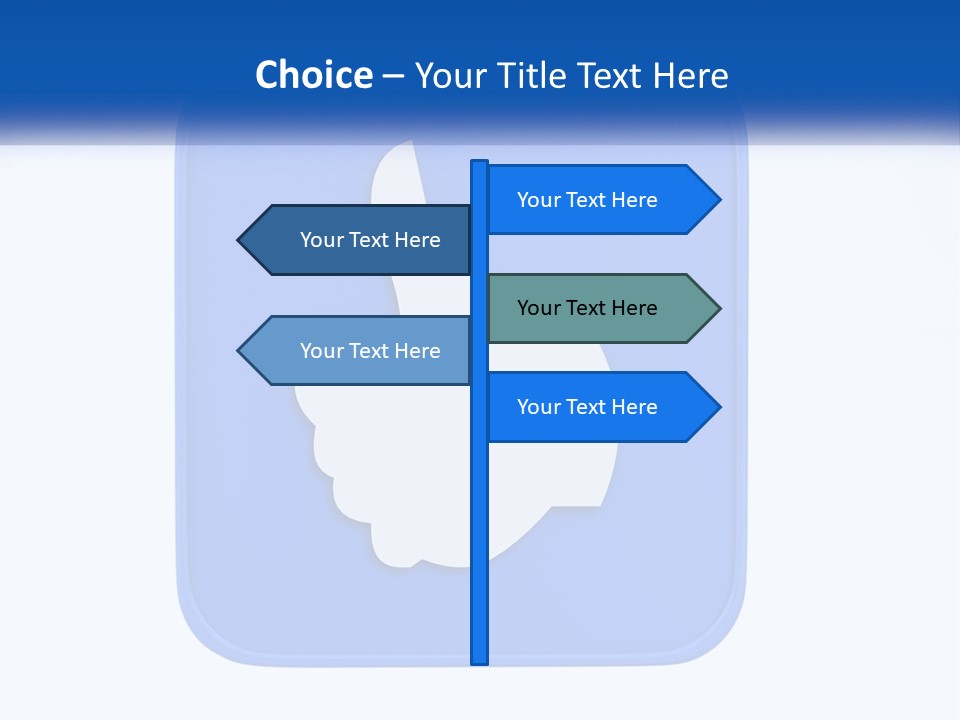 A Thumbs Up Sign On A Blue Button PowerPoint Template