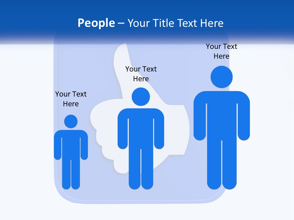 A Thumbs Up Sign On A Blue Button PowerPoint Template