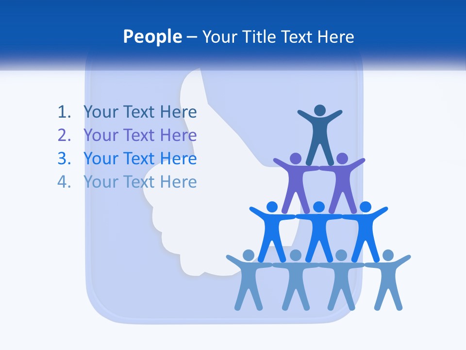 A Thumbs Up Sign On A Blue Button PowerPoint Template
