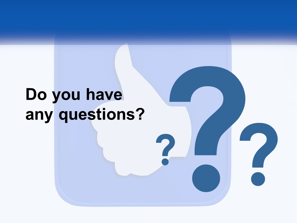 A Thumbs Up Sign On A Blue Button PowerPoint Template