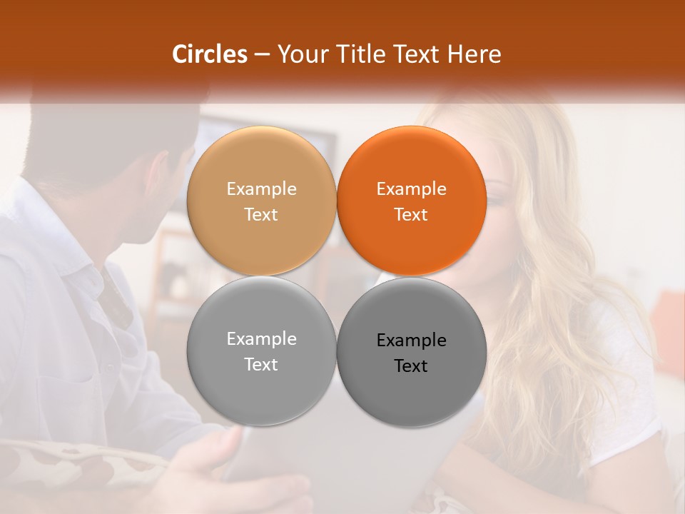 A Man And A Woman Sitting In Front Of A Television PowerPoint Template