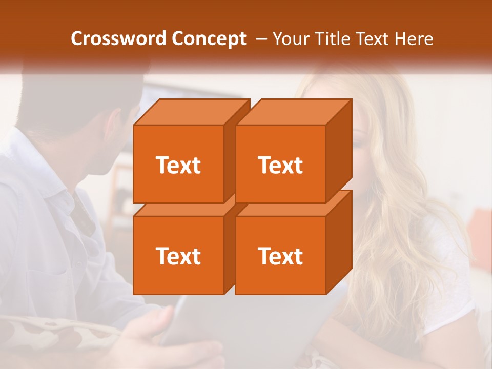 A Man And A Woman Sitting In Front Of A Television PowerPoint Template