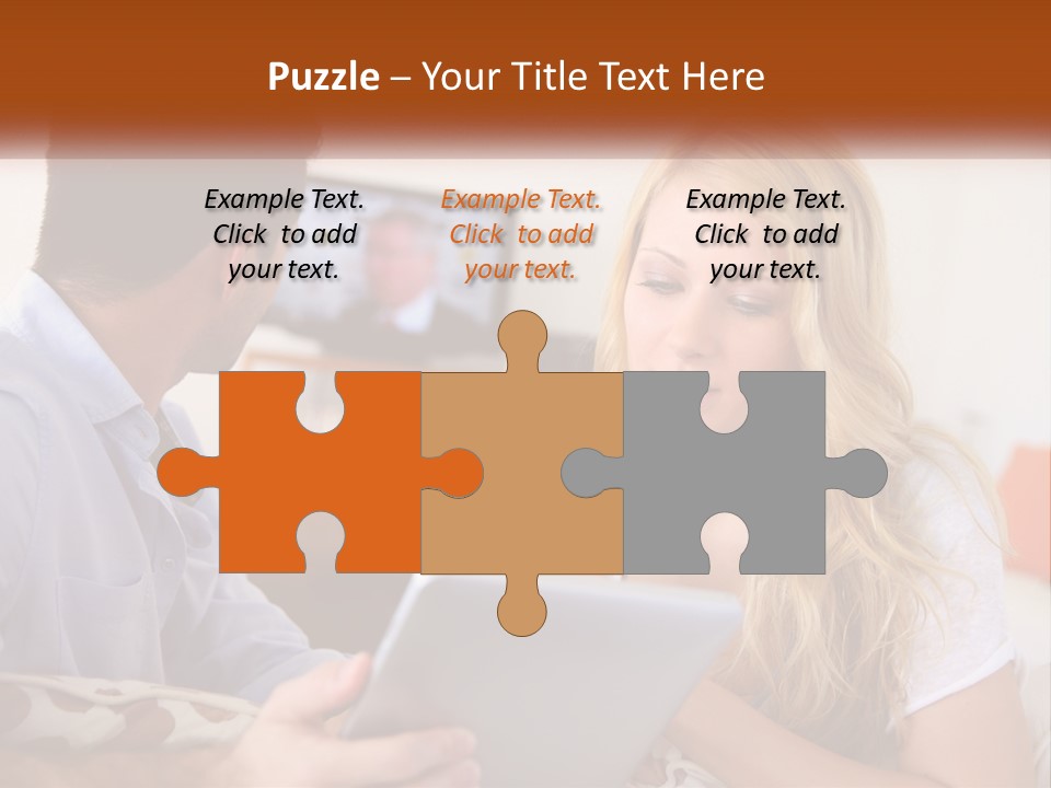 A Man And A Woman Sitting In Front Of A Television PowerPoint Template