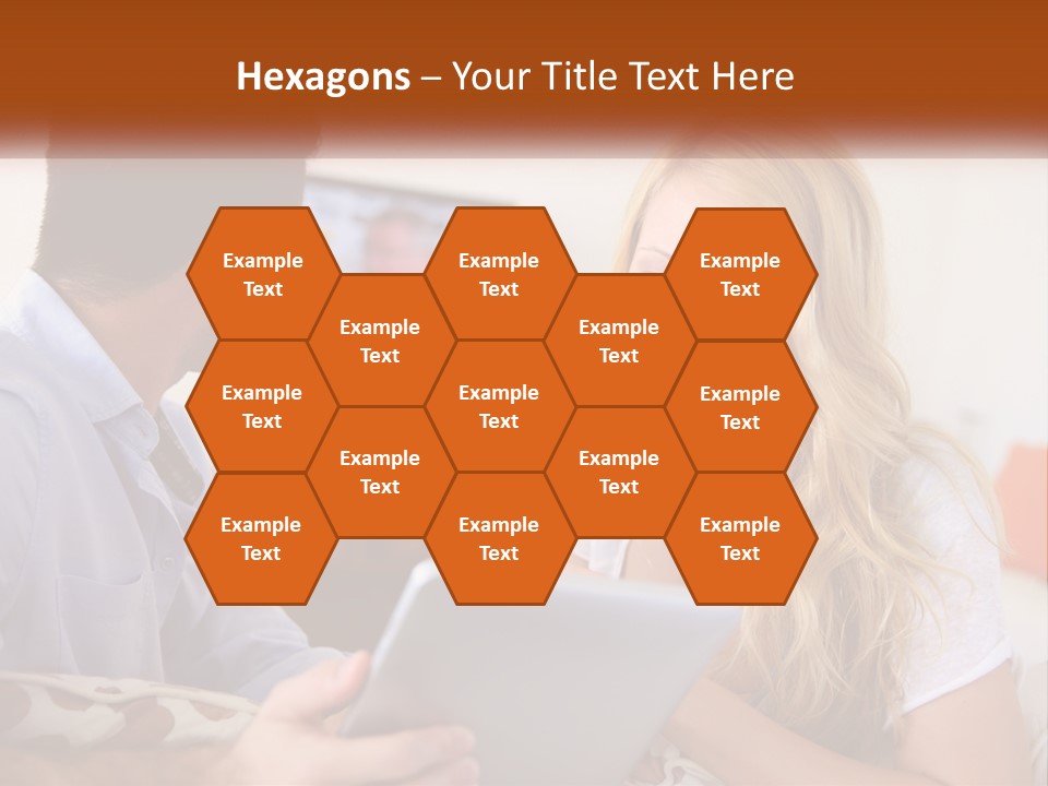 A Man And A Woman Sitting In Front Of A Television PowerPoint Template