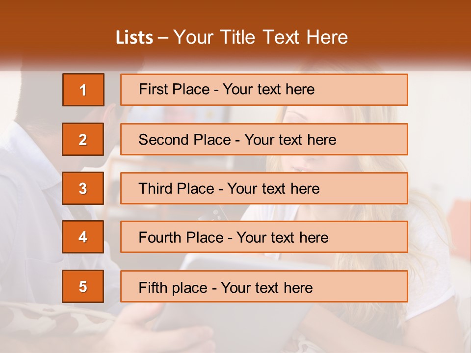 A Man And A Woman Sitting In Front Of A Television PowerPoint Template