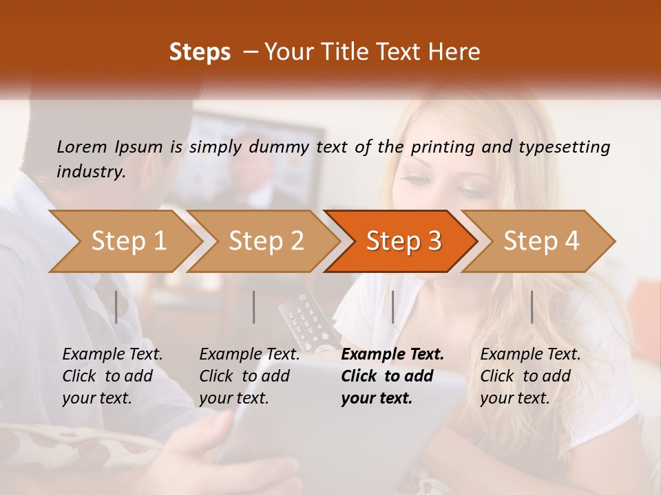 A Man And A Woman Sitting In Front Of A Television PowerPoint Template