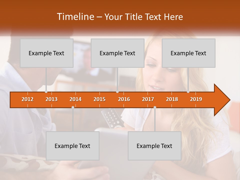A Man And A Woman Sitting In Front Of A Television PowerPoint Template