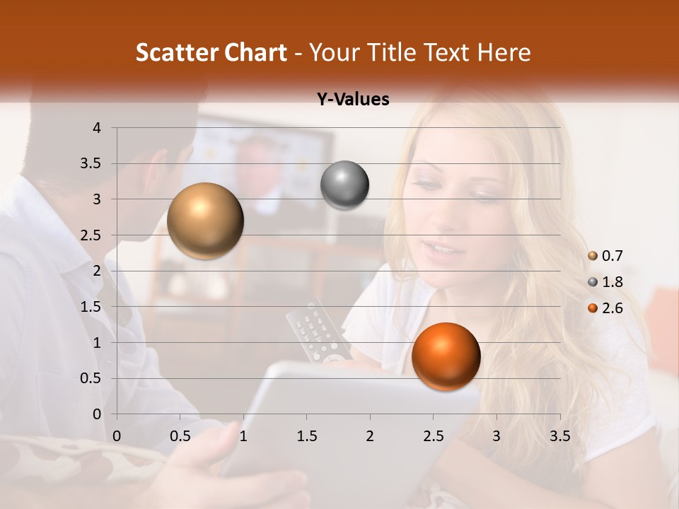 A Man And A Woman Sitting In Front Of A Television PowerPoint Template