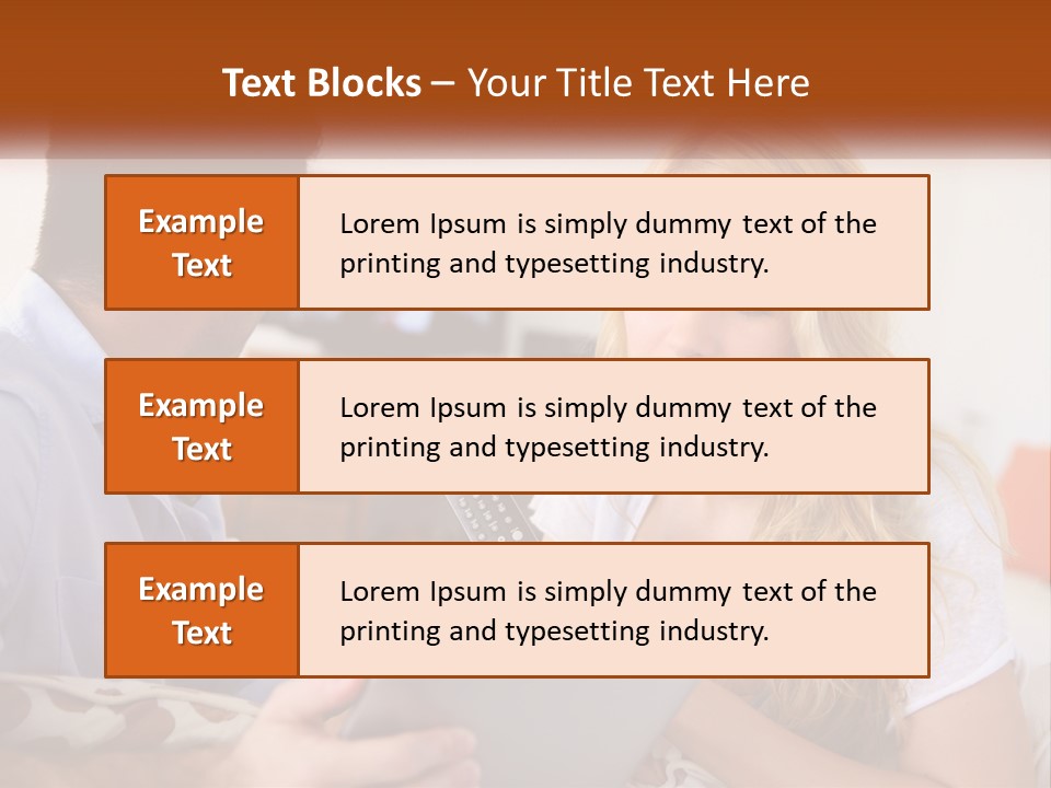 A Man And A Woman Sitting In Front Of A Television PowerPoint Template