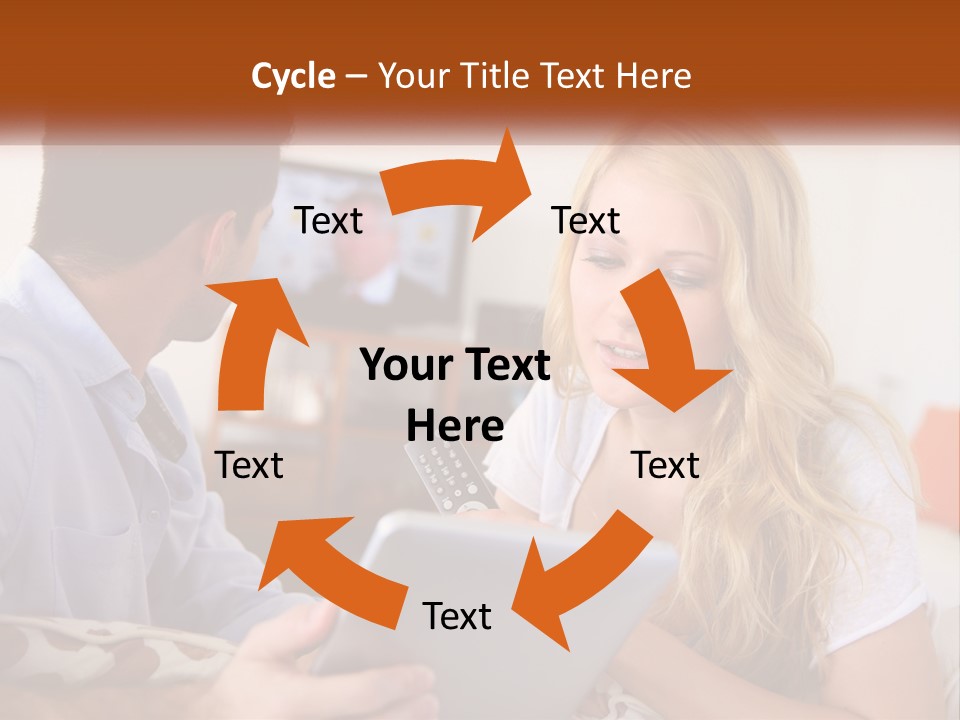 A Man And A Woman Sitting In Front Of A Television PowerPoint Template