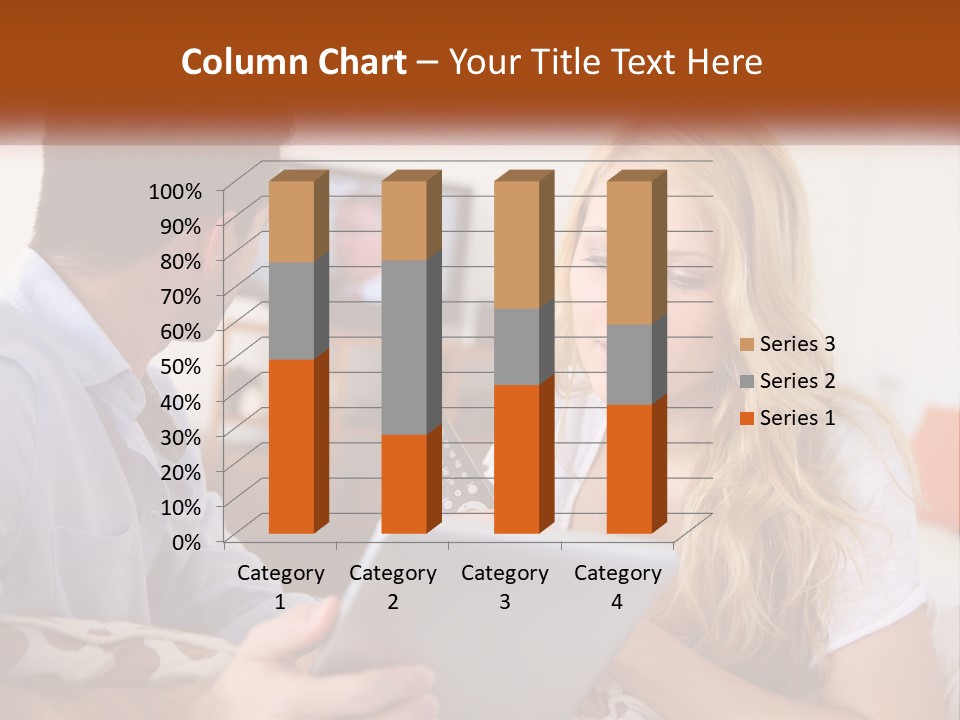 A Man And A Woman Sitting In Front Of A Television PowerPoint Template