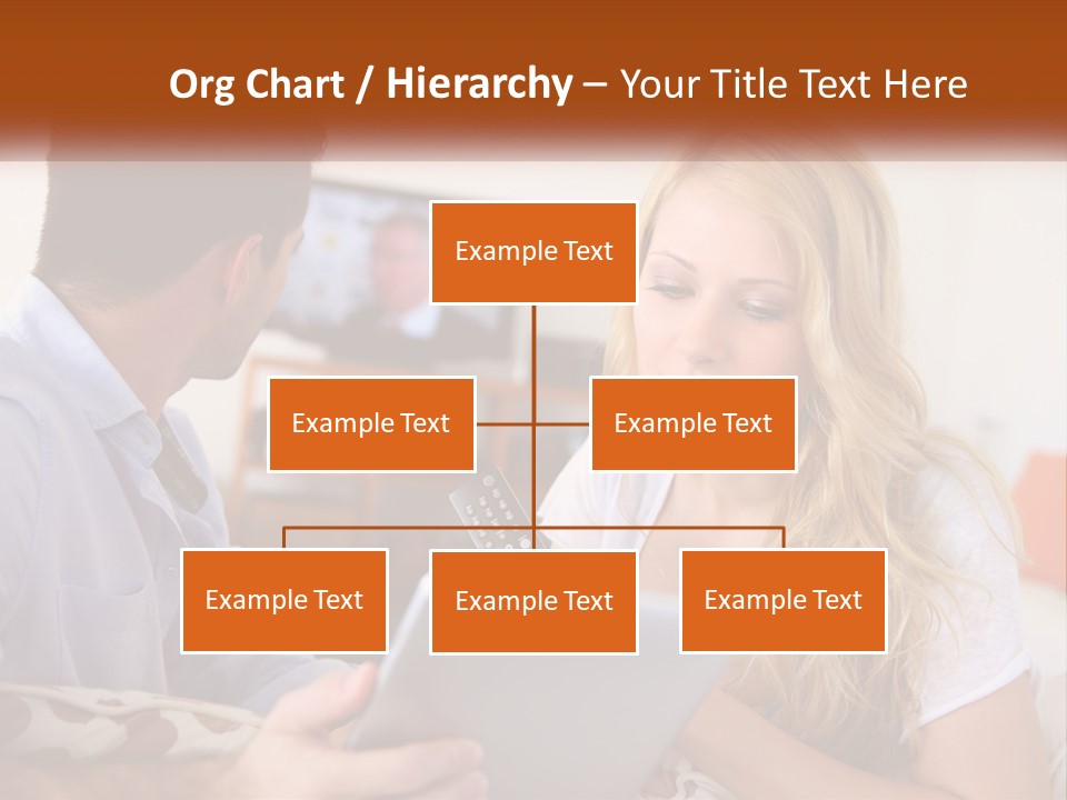 A Man And A Woman Sitting In Front Of A Television PowerPoint Template