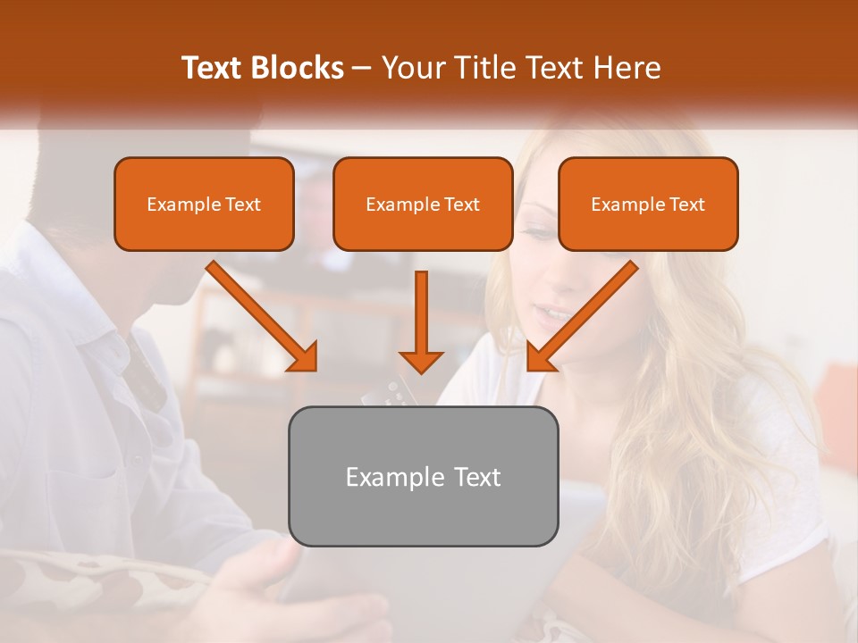 A Man And A Woman Sitting In Front Of A Television PowerPoint Template