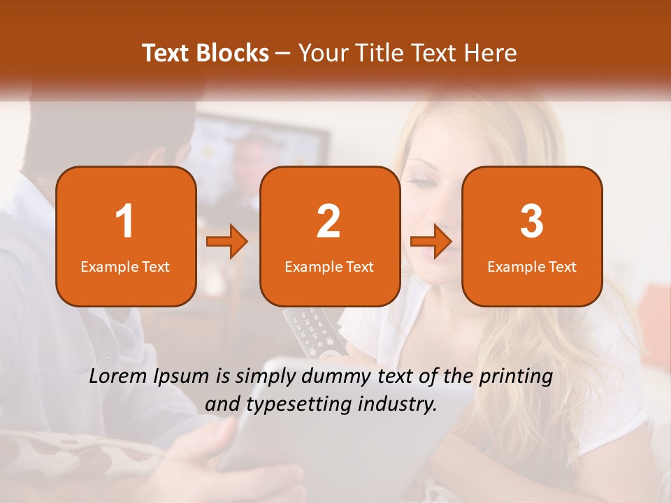 A Man And A Woman Sitting In Front Of A Television PowerPoint Template