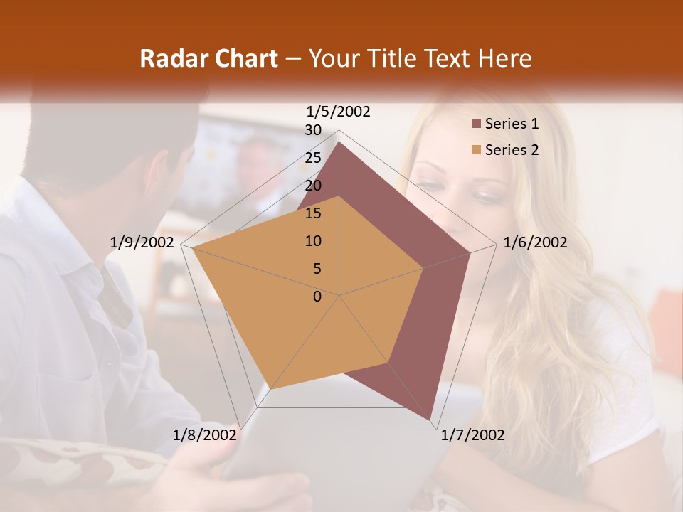 A Man And A Woman Sitting In Front Of A Television PowerPoint Template