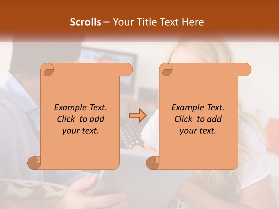A Man And A Woman Sitting In Front Of A Television PowerPoint Template
