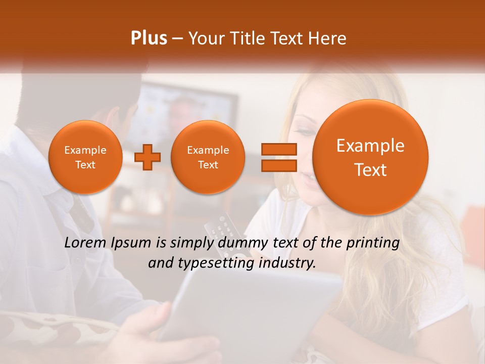 A Man And A Woman Sitting In Front Of A Television PowerPoint Template