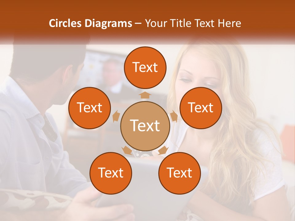 A Man And A Woman Sitting In Front Of A Television PowerPoint Template