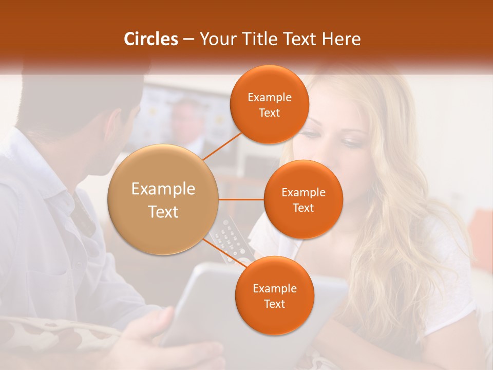 A Man And A Woman Sitting In Front Of A Television PowerPoint Template