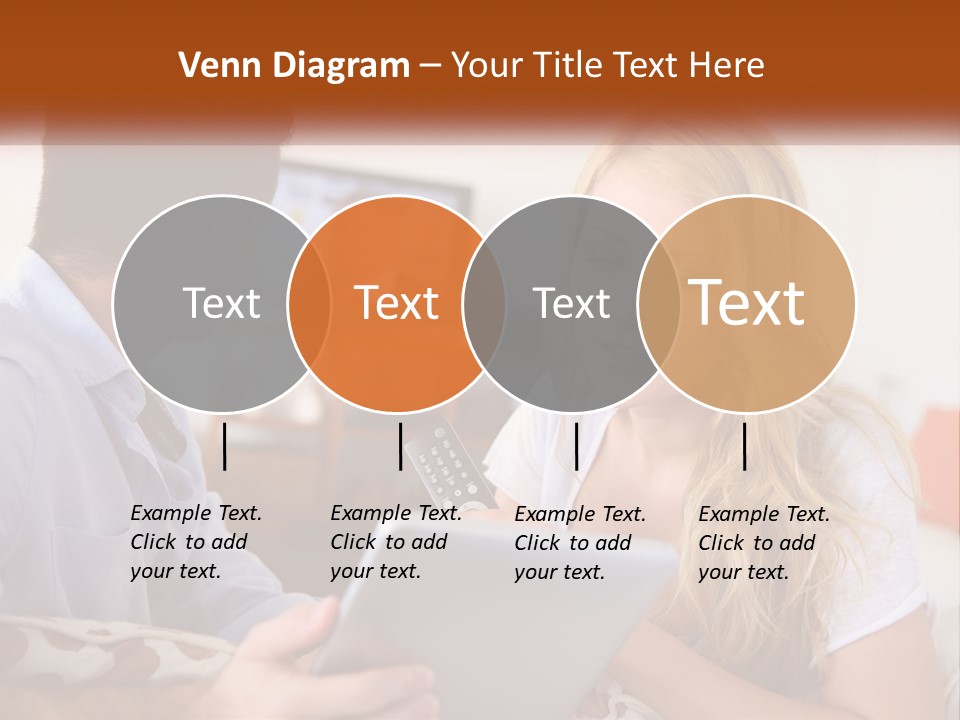 A Man And A Woman Sitting In Front Of A Television PowerPoint Template