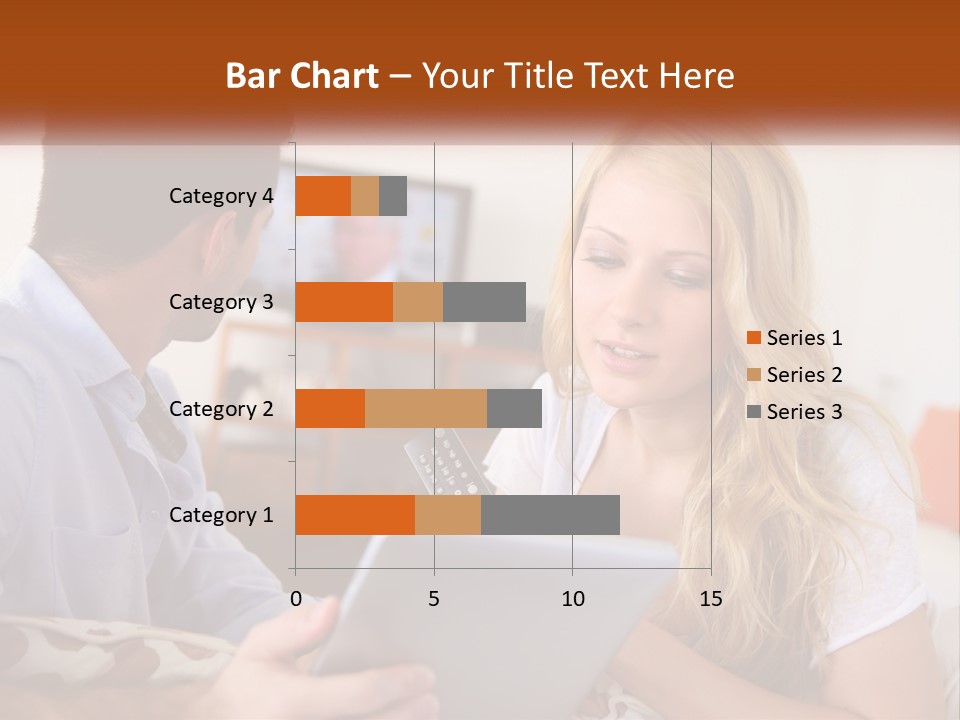 A Man And A Woman Sitting In Front Of A Television PowerPoint Template
