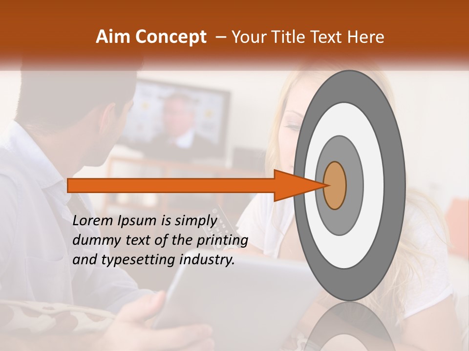 A Man And A Woman Sitting In Front Of A Television PowerPoint Template