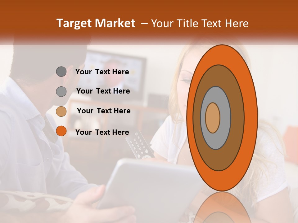 A Man And A Woman Sitting In Front Of A Television PowerPoint Template