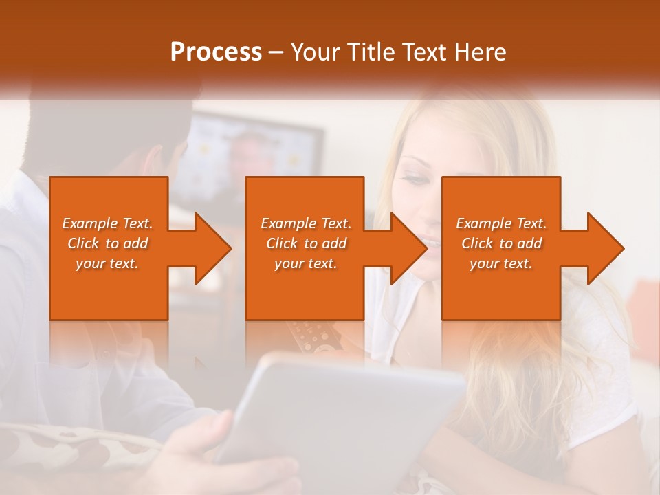 A Man And A Woman Sitting In Front Of A Television PowerPoint Template