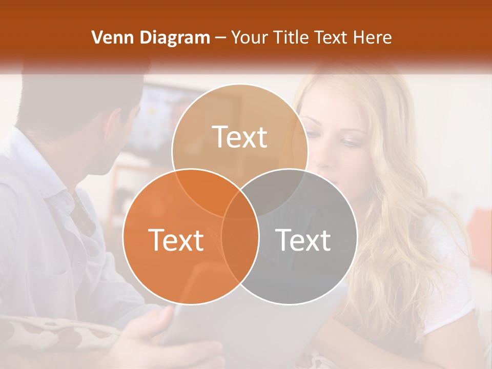 A Man And A Woman Sitting In Front Of A Television PowerPoint Template