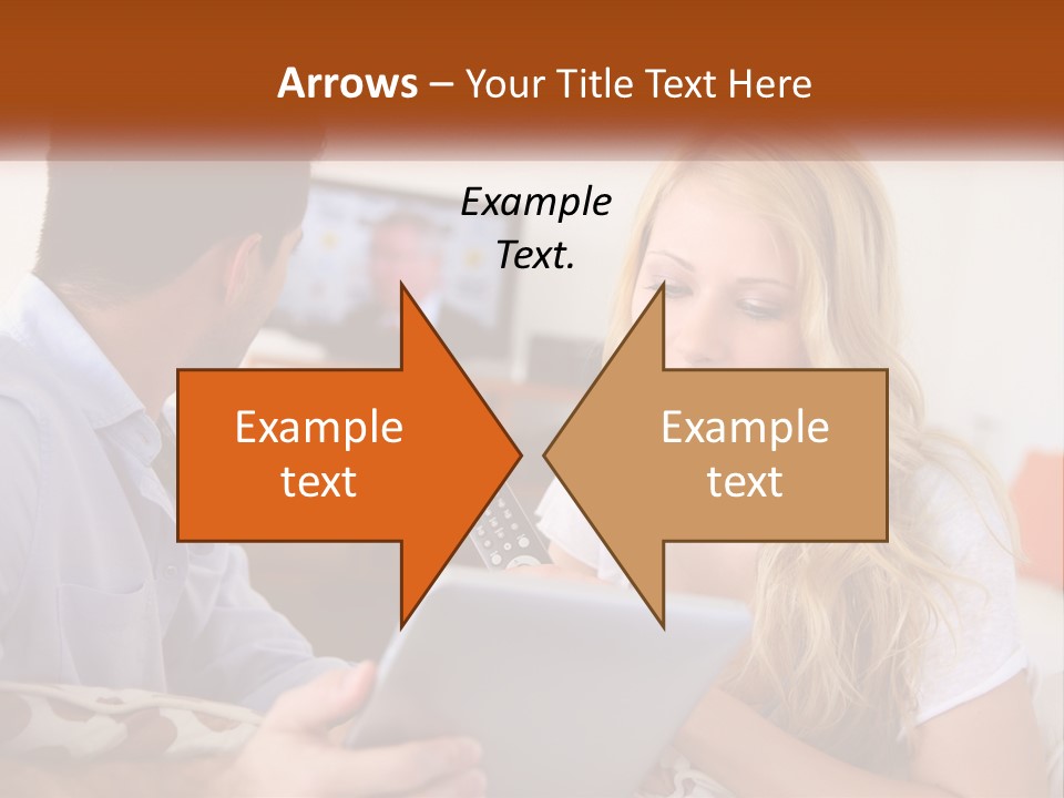 A Man And A Woman Sitting In Front Of A Television PowerPoint Template