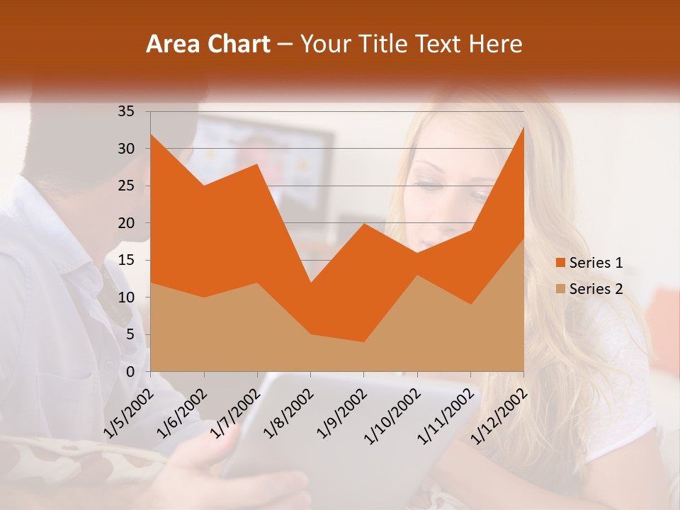 A Man And A Woman Sitting In Front Of A Television PowerPoint Template