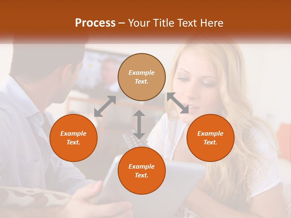 A Man And A Woman Sitting In Front Of A Television PowerPoint Template