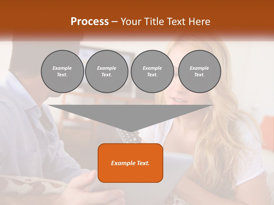 A Man And A Woman Sitting In Front Of A Television PowerPoint Template