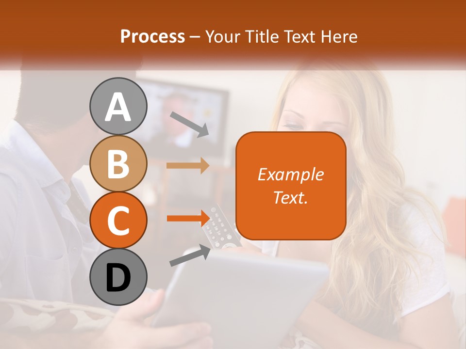 A Man And A Woman Sitting In Front Of A Television PowerPoint Template