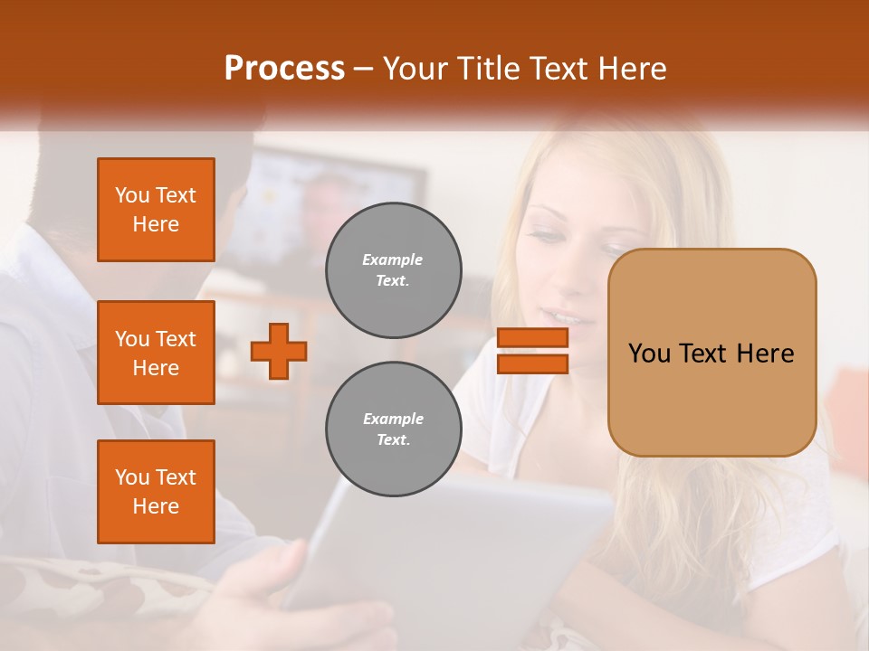 A Man And A Woman Sitting In Front Of A Television PowerPoint Template