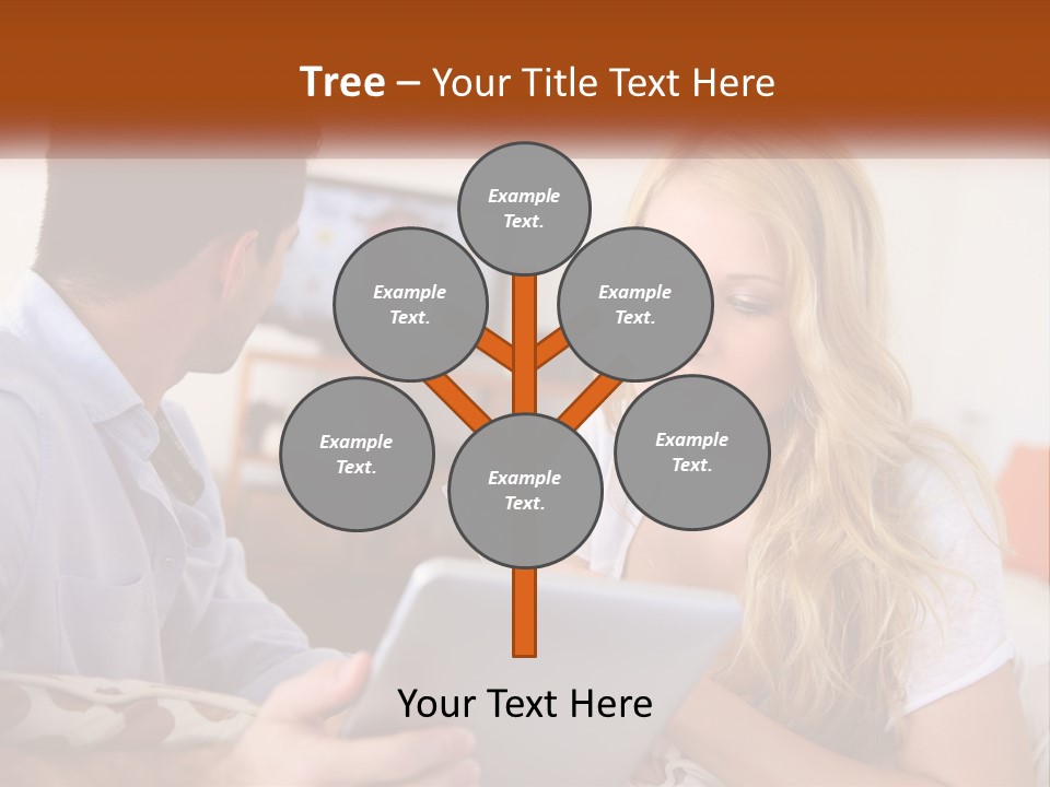 A Man And A Woman Sitting In Front Of A Television PowerPoint Template
